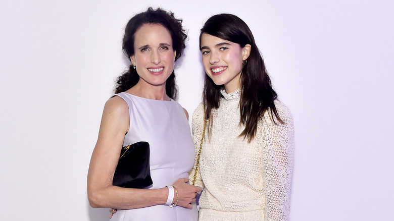 Margaret Qualley and Andie MacDowell smiling