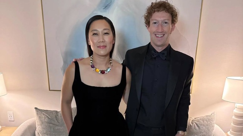 Priscilla Chan and Mark Zuckerberg smiling