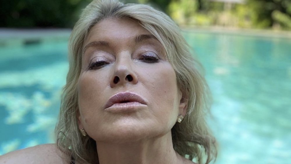 Martha Stewart in a selfie by the pool