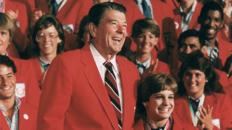 Mary Lou Retton with Ronald Reagan