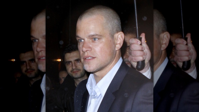 Matt Damon with shaved head