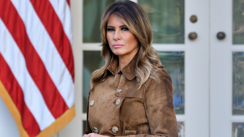 Melania Trump looking serious in 2019