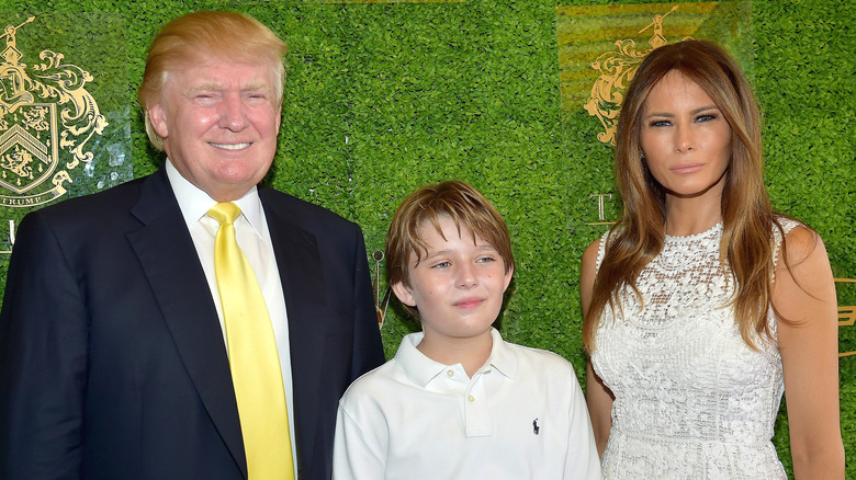 Donald, Barron, and Melania Trump