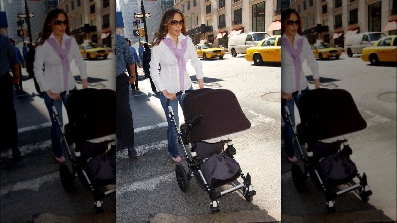 Melania Trump pushing stroller