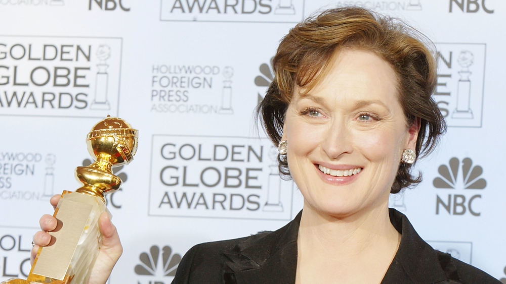 Meryl Streep with her Golden Globe