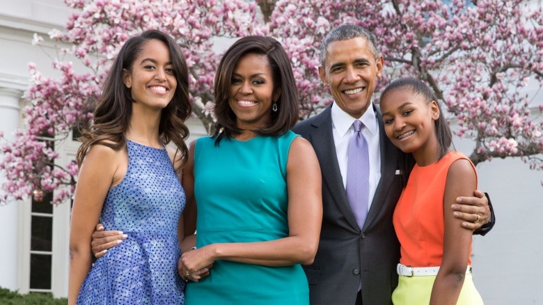 Obama family Malia, Michelle, Barack, Sasha