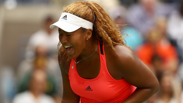 Naomi Osaka happy after a match in 2016
