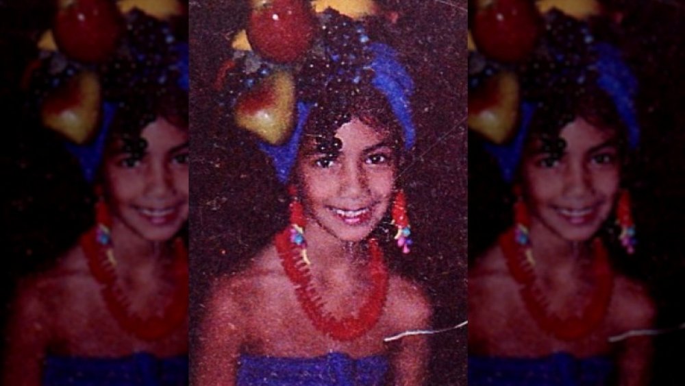Nicole Scherzinger in costume as a young girl