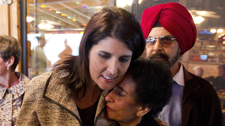 Nikki Haley hugging Raj Randhawa