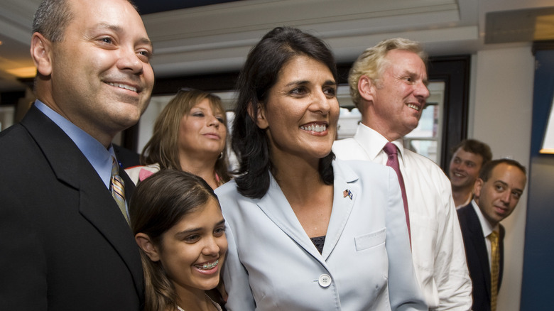 Nikki Haley smiling with her family