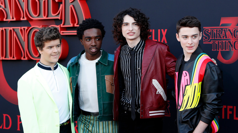 Noah Schnapp with Stranger Things cast