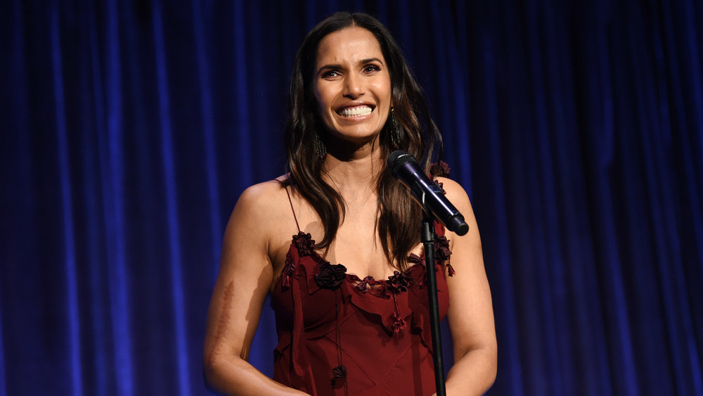 Padma Lakshmi smiling on stage