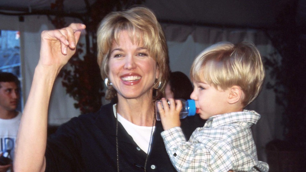 Paula Zahn with her son