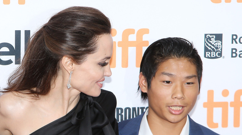 Pax Jolie-Pitt with Angelina Jolie