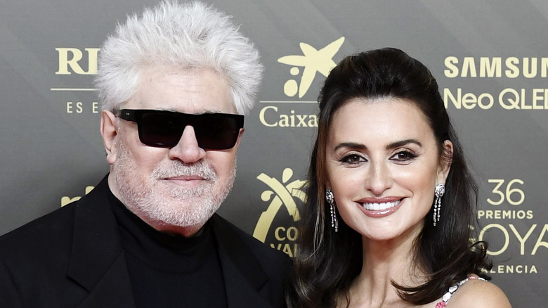 Close up of Pedro Almodóvar and Penelope Cruz