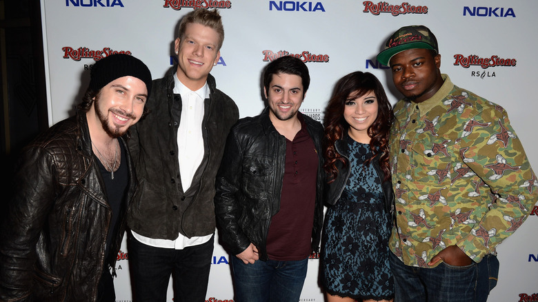 Pentatonix pose together in 2012