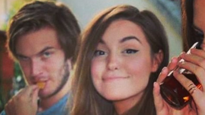 PewDiePie and Marzia posing