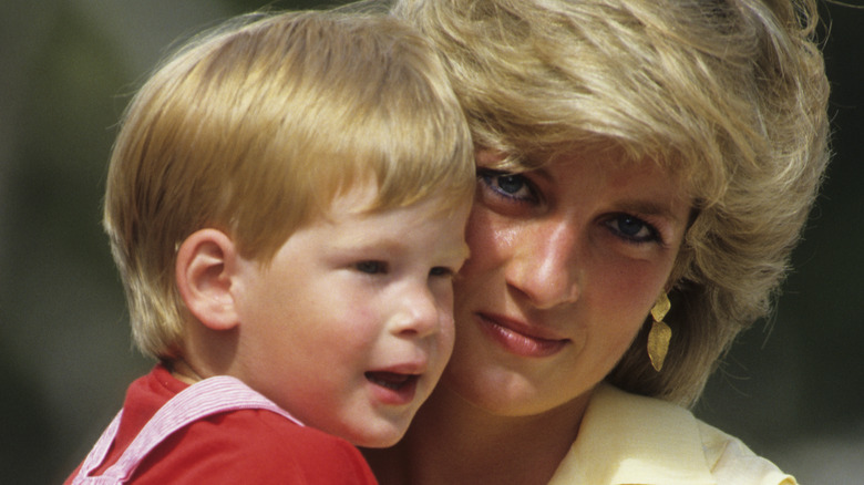 young Prince Harry with his family