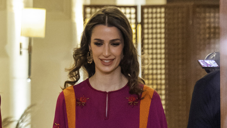 Princess Rajwa in traditional Jordanian