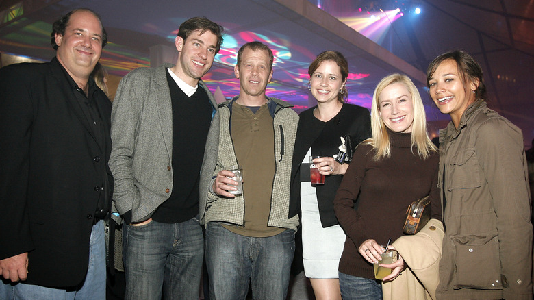 Rashida Jones with cast of The Office