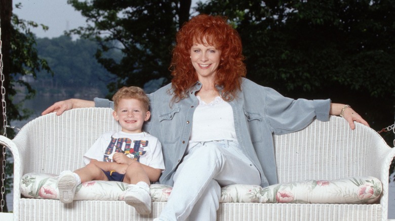 Reba McEntire smiling with toddler son Shelby