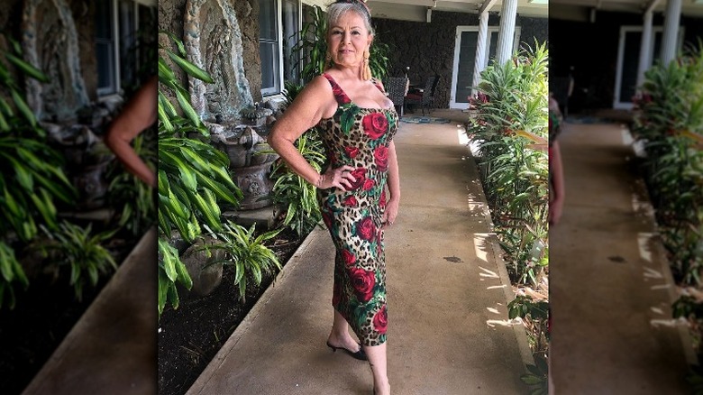 Roseanne Barr striking a pose