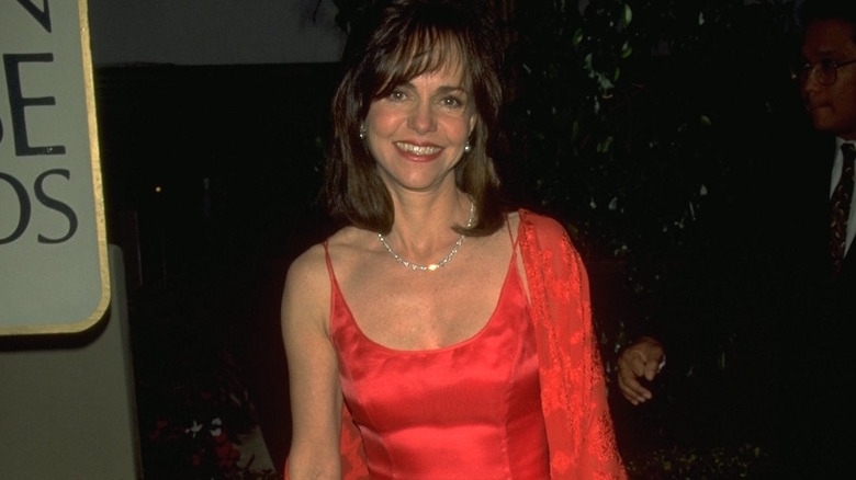 Sally Field in red dress at 1996 Golden Globes