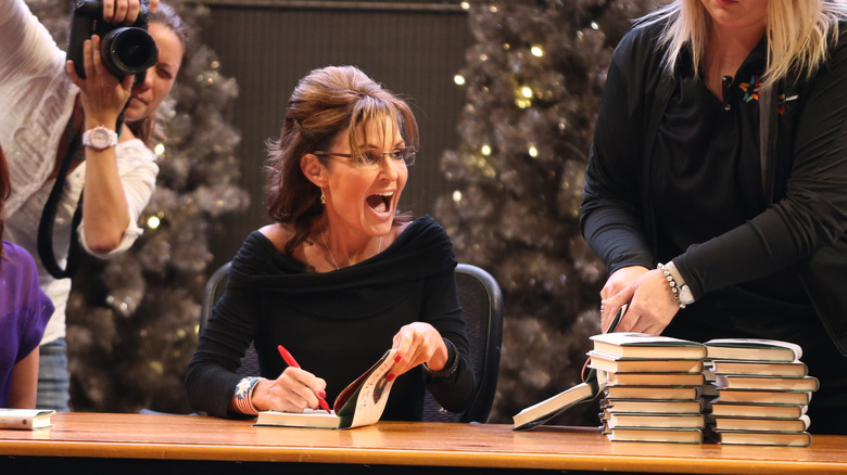 Sarah Palin at a book signing 