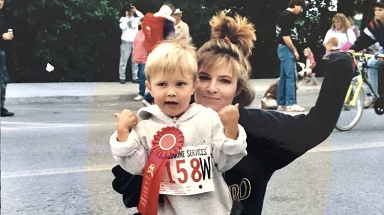 Sarah Palin with her young son 