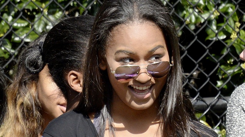 Sasha Obama looking askance