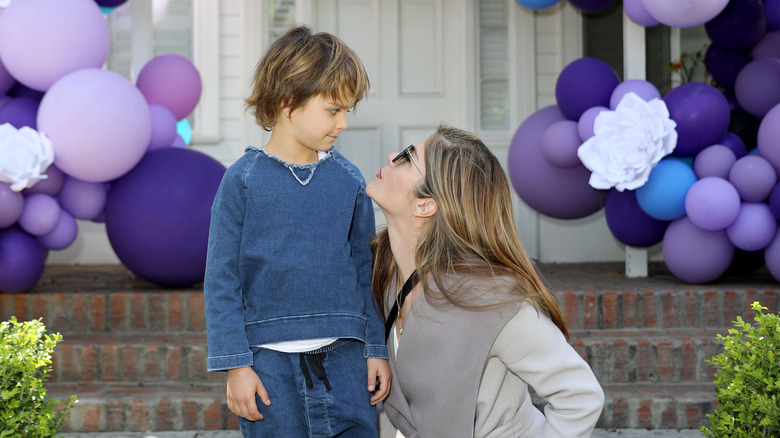 Selma Blair with her son