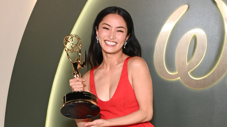 Anna Sawai smiling at the Walt Disney Company Emmy Awards celebration in 2024