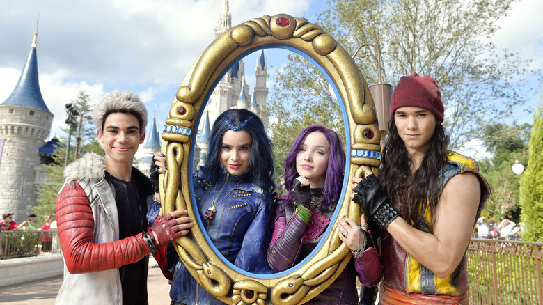 Sofia Carson with Descendants costars