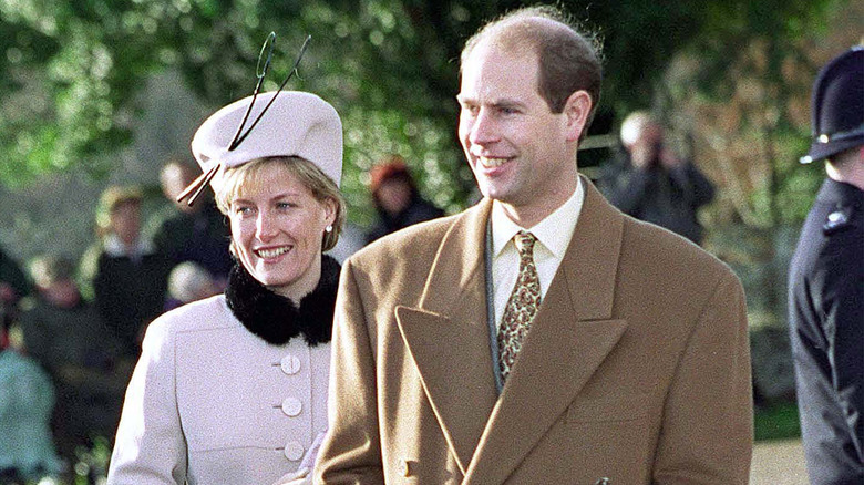 Sophie, Countess of Wessex walking with Prince Edward