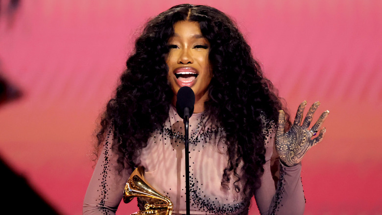 SZA at the Grammys in 2024