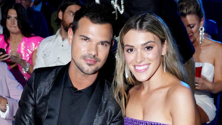 Taylor Lautner and his fiancee at the CMT Awards 2022