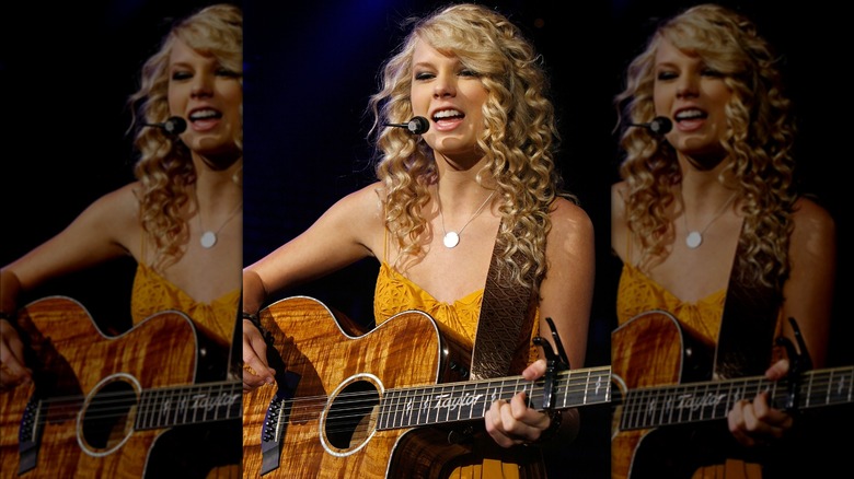 Taylor Swift curly hair guitar