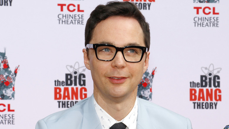 Jim Parsons in glasses on the red carpet