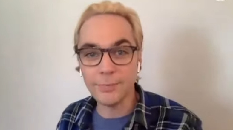 Jim Parsons with bleached blond hair