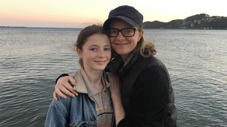 Thomasin McKenzie and her mother smiling