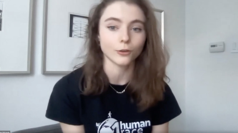 Thomasin McKenzie promoting So They Can on Facebook