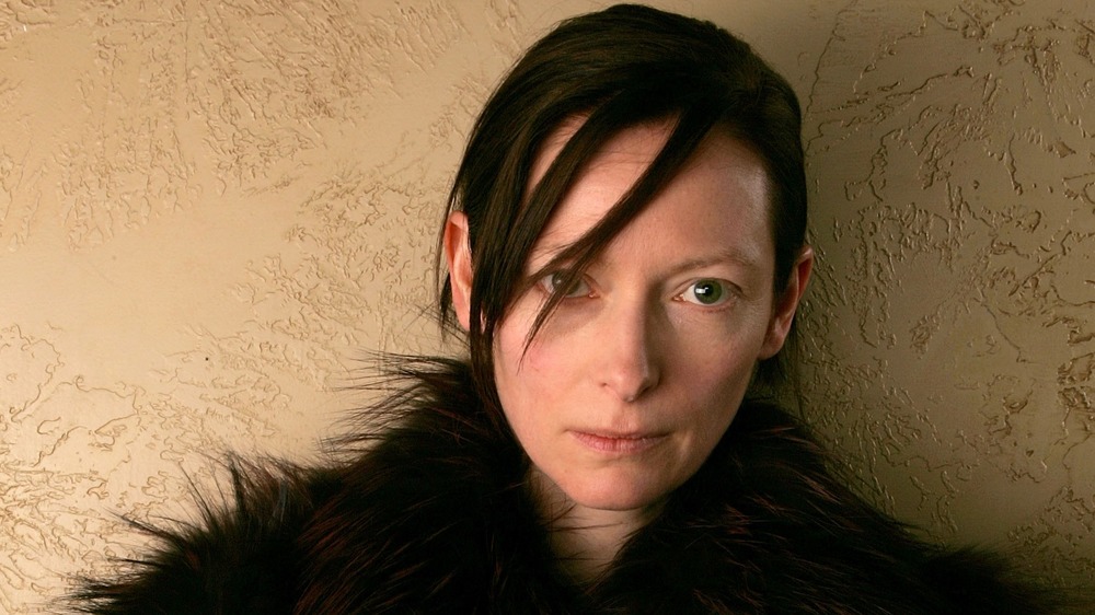 Tilda Swinton with black hair