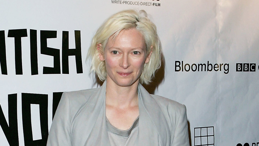 Tilda Swinton with blonde hair