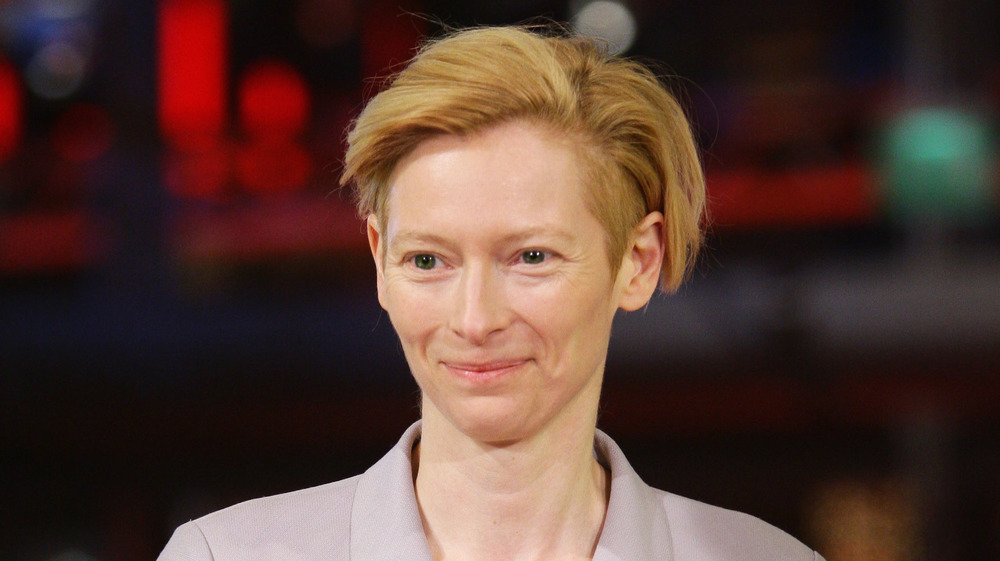 Tilda Swinton smiling