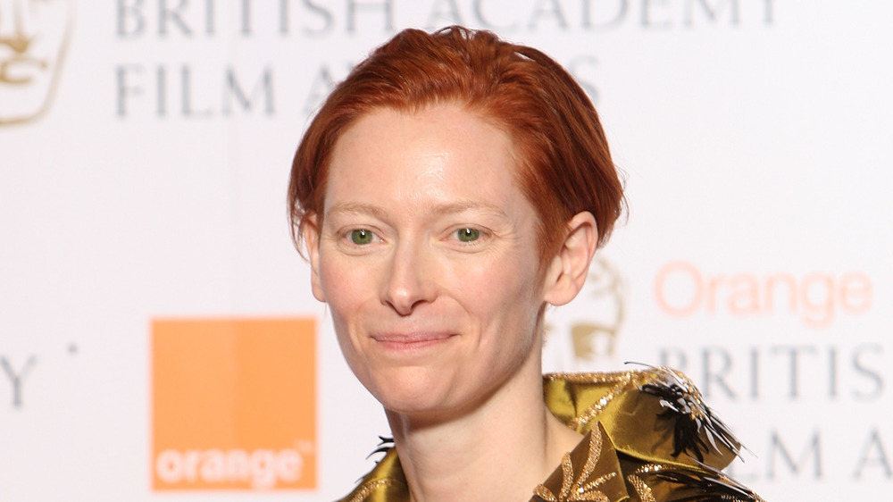 Tilda Swinton with red hair