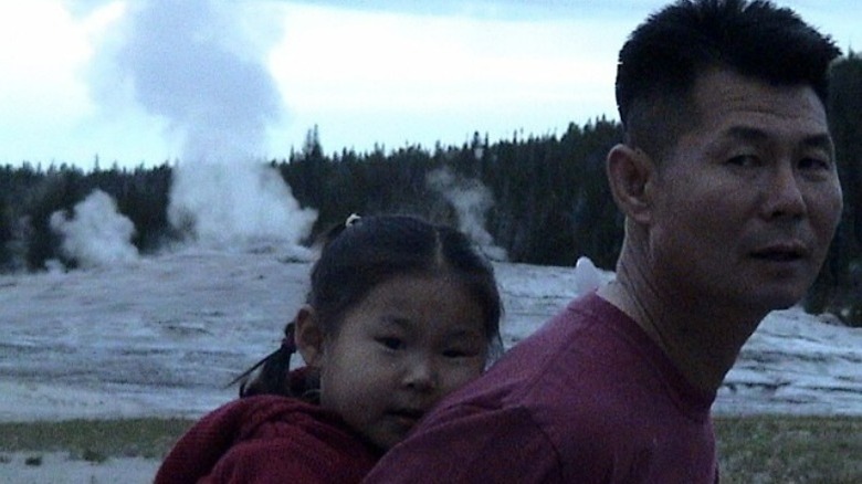 Young Chloe Kim with dad