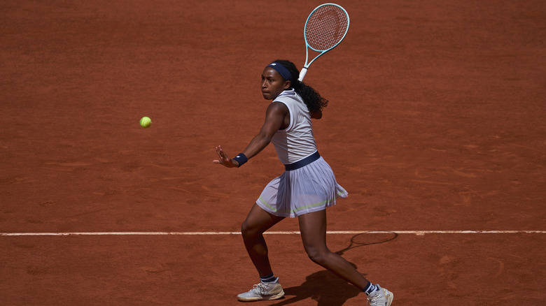 Coco Gauff playing tennis 