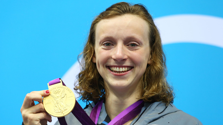 Katy Ledecky with Olympic gold medal in 2012