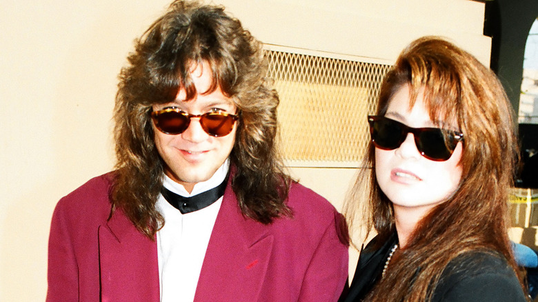 Eddie Van Halen and Valerie Bertinelli attending an event together