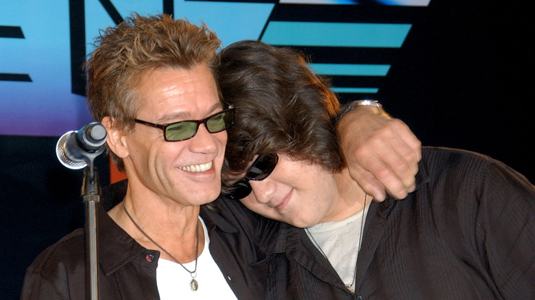 Wolfgang and Eddie Van Halen in glasses